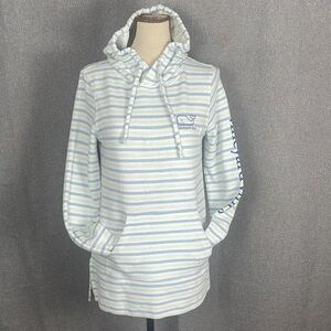 Vineyard Vines Hoodie Women’s XS Blue/White Stripe Pullover French Terry 859